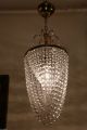 Antique Vnt.  Small French Basket Style Crystal Chandelier Lamp 1960 ' S 9 In Chandeliers, Fixtures, Sconces photo 2