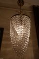 Antique Vnt.  Small French Basket Style Crystal Chandelier Lamp 1960 ' S 9 In Chandeliers, Fixtures, Sconces photo 3