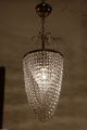 Antique Vnt.  Small French Basket Style Crystal Chandelier Lamp 1960 ' S 9 In Chandeliers, Fixtures, Sconces photo 5