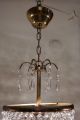 Antique Vnt.  Small French Basket Style Crystal Chandelier Lamp 1960 ' S 9 In Chandeliers, Fixtures, Sconces photo 7