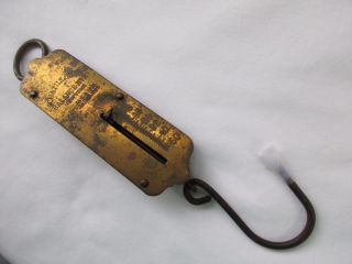 Antique Chatillons Balance No 8 50 Lb Brass Hanging Scale Spring Ny Pat 1837 - 92 photo