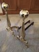 Brass Cannonball Andirons Fire Dogs Log Holders Hearth Ware photo 5