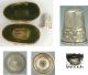 Antique French Mother Of Pearl Egg Thimble Holder & Silver Thimble Circa 1890 Thimbles photo 1