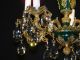 Darlingest Antique French Empire Green Lead Cut Brass Crystal Chandelier Chandeliers, Fixtures, Sconces photo 9