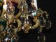 Darlingest Antique French Empire Green Lead Cut Brass Crystal Chandelier Chandeliers, Fixtures, Sconces photo 10