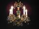 Darlingest Antique French Empire Green Lead Cut Brass Crystal Chandelier Chandeliers, Fixtures, Sconces photo 1