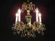 Darlingest Antique French Empire Green Lead Cut Brass Crystal Chandelier Chandeliers, Fixtures, Sconces photo 2