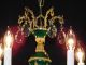 Darlingest Antique French Empire Green Lead Cut Brass Crystal Chandelier Chandeliers, Fixtures, Sconces photo 5