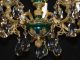 Darlingest Antique French Empire Green Lead Cut Brass Crystal Chandelier Chandeliers, Fixtures, Sconces photo 7