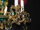 Darlingest Antique French Empire Green Lead Cut Brass Crystal Chandelier Chandeliers, Fixtures, Sconces photo 8