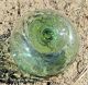 Japanese Blown Glass Fishing Float Green Seal 2.  25 