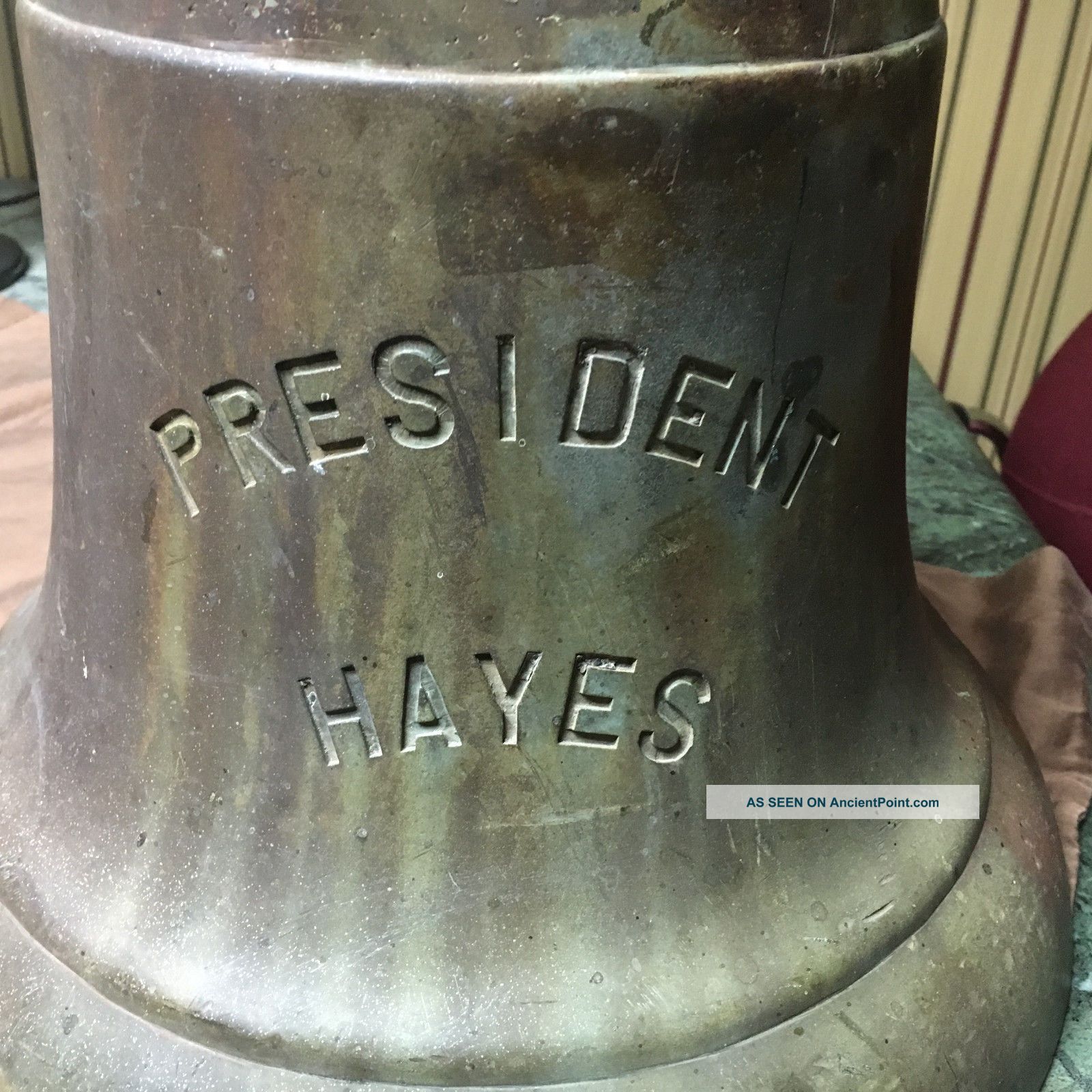 Vintage Maritime Wwii Us Navy Uss President Hayes Bronze Ships Bell Bells & Whistles photo