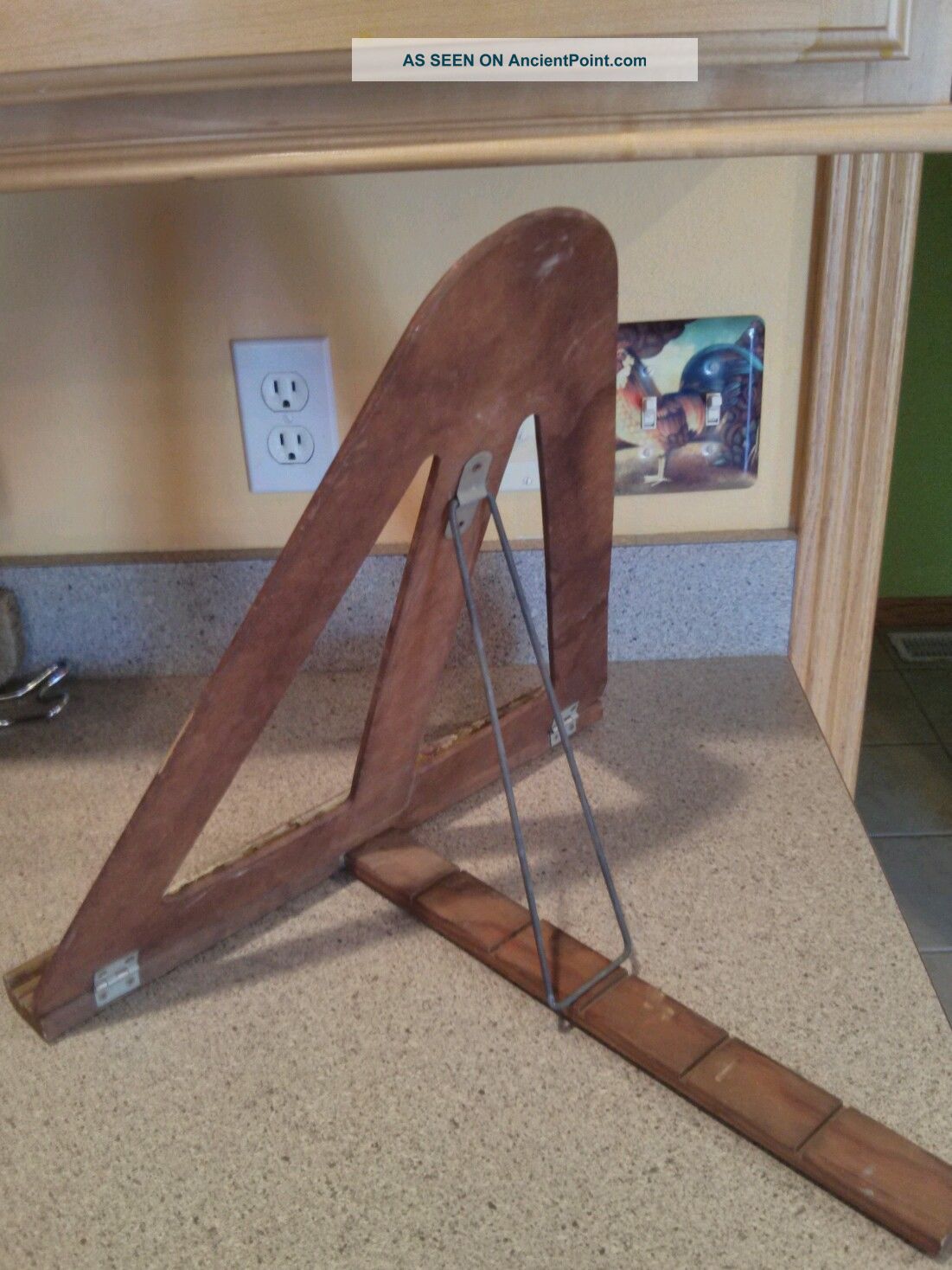 Antique Primitive Vtg Wooden Artists Easel Table Top Display Stand Primitives photo