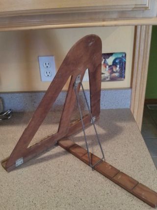 Antique Primitive Vtg Wooden Artists Easel Table Top Display Stand photo