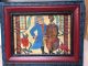 Primitive Hand Painted Folk Art Fraktur 18th C Man Crusty Frame Primitives photo 4