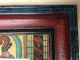 Primitive Hand Painted Folk Art Fraktur 18th C Man Crusty Frame Primitives photo 6