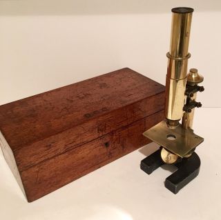 Antique Leitz Wetzlar Brass Microscope From Queens College Cambridge University photo