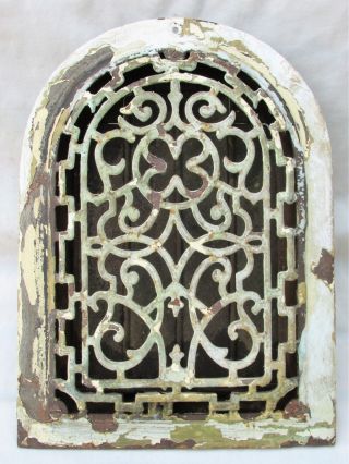 Antique Dome Arch Heat Vent Grille Register Cast Iron,  Architectural Salvage photo