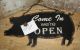 Black Pig Open/closed Wall Sign Primitive Farmhouse/restaurant/kitchen Decor Primitives photo 3