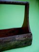 Antique Rustic Primitive Open Tool Box Carry All.  Split Log Sides & Branch Handle Primitives photo 6