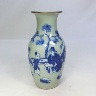 A240: Chinese Old Porcelain Ware Flower Vase Of Qing Dynasty Age photo