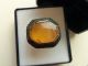 Medieval Bronze Ring With Amber Insert (b738) Other Antiquities photo 1