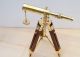 Solid Brass Telescope With Wood Stand Nautical Table Top Antique Decor Items Telescopes photo 2