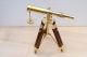 Solid Brass Telescope With Wood Stand Nautical Table Top Antique Decor Items Telescopes photo 6