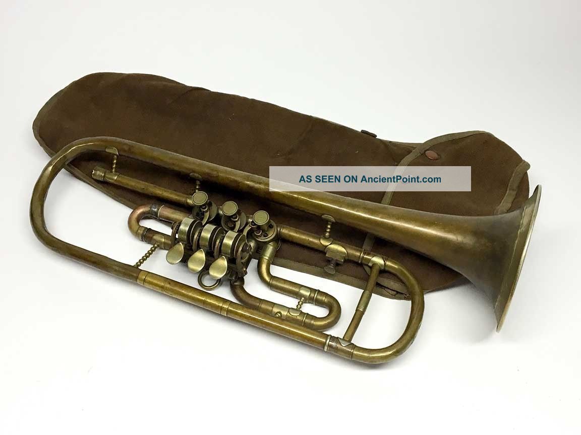 Rotary Valve Trumpet Circa 1900 Brass photo