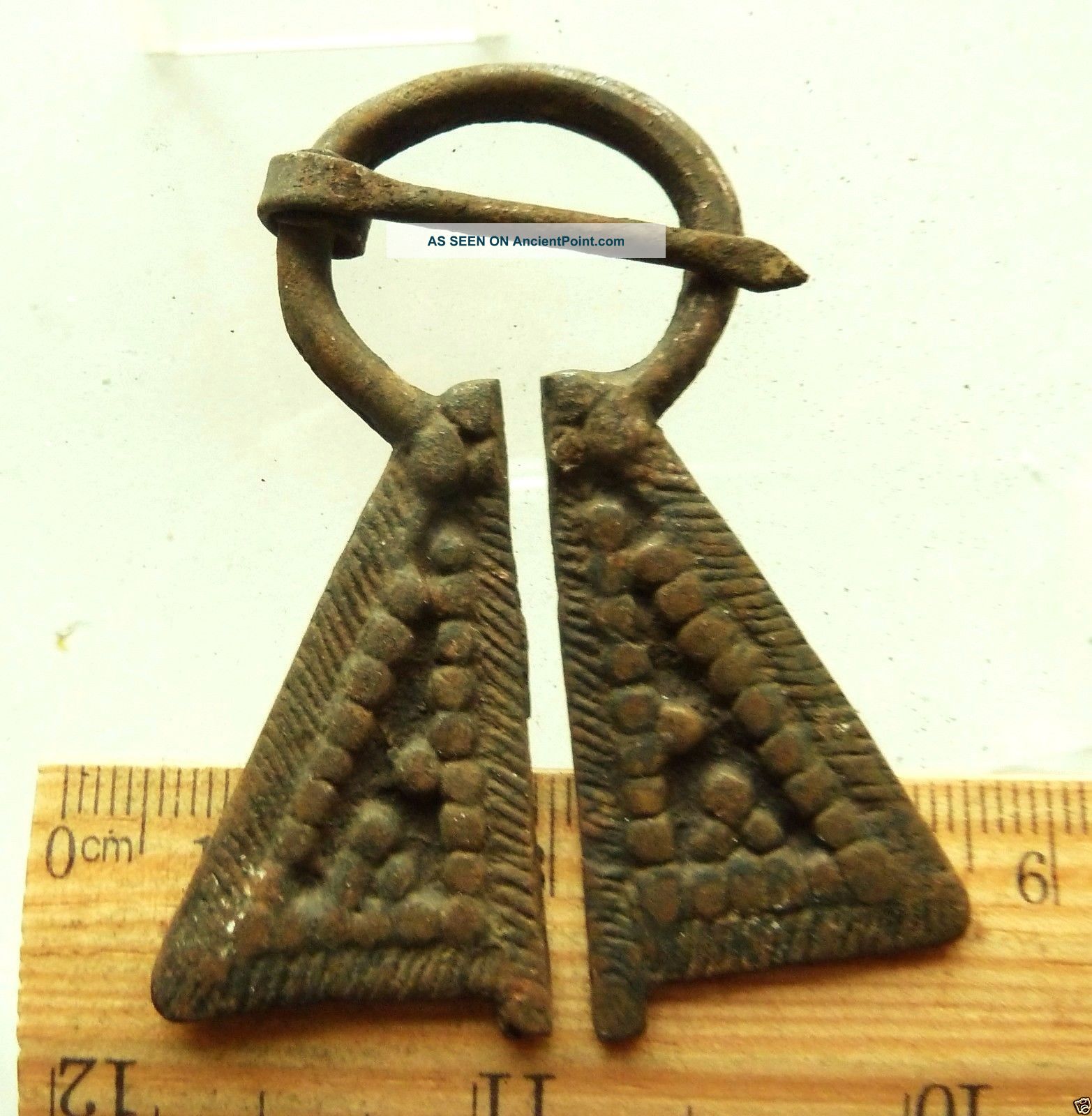 Authentic Ancient Medieval Artifact - Bronze Fibula (869) Viking photo