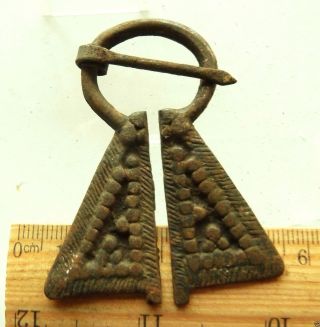 Authentic Ancient Medieval Artifact - Bronze Fibula (869) photo