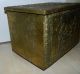 Antique 19th Century Victorian Era Repousse Brass Over Wood Kindling Box Trunk Boxes photo 2
