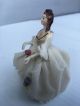 Vintage Made In Germany Porcelain Lady Figurine With Dresden Lace Dress, Figurines photo 2