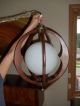 Mid Century Hanging Atom Pendant Lamp Walnut Glass Brass Light Retro Pearsall Mid-Century Modernism photo 1