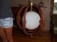 Mid Century Hanging Atom Pendant Lamp Walnut Glass Brass Light Retro Pearsall Mid-Century Modernism photo 6