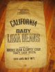Vintage Antique California Railroad 100 Lb Baby Lima Bean Burlap Bag Gunny Sack Other Mercantile Antiques photo 1