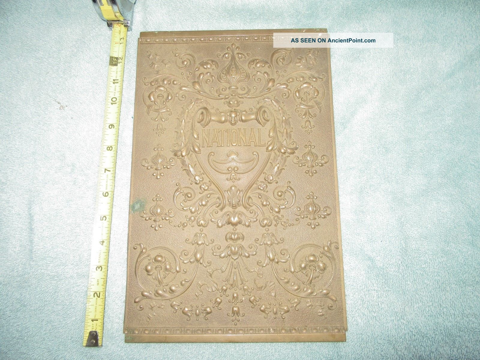 National Cash Register Brass Plaque Part C 26 Small Back 300 0 Piece Cash Register, Adding Machines photo