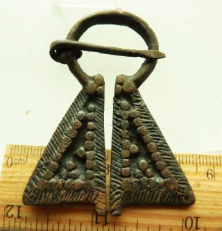 Authentic Ancient Medieval Artifact - Bronze Fibula (868) photo