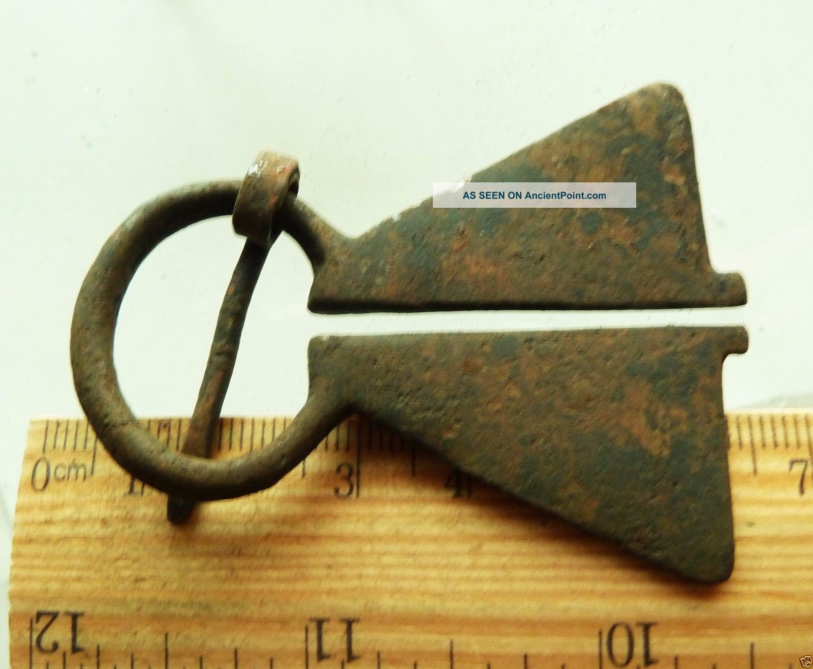 Authentic Ancient Medieval Artifact - Bronze Fibula (867) Viking photo
