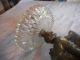 Rare Cut Glass Compote Dish Candy Sea Maid Mermaid On Fish Marble Base Metalware photo 7