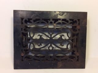 Antique Victorian Cast Iron Floor Grate Vent Louver Tuttle Bailey 1872 Patent photo