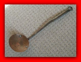 Antique Hand Made Copper And Wrought Iron Spoon - photo
