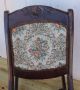 Vtg Victorian Folding Wooden Rocking Chair Tapestry Seat & Back W/ Carved Detail 1900-1950 photo 1