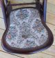 Vtg Victorian Folding Wooden Rocking Chair Tapestry Seat & Back W/ Carved Detail 1900-1950 photo 7