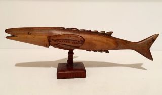 Pitcairn Island Carved Wooden Flying Fish By John Christian Antique Folk Art photo