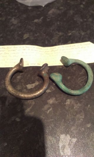 2 X Antique Bronze Slave Trade Manila ' S Recovered From A Ship Wreck Sunk In 1843 photo