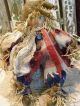 Primitive Scarecrow Doll,  Old Wool,  Old Photo,  Jeans,  Folk Art Scarecrow Doll Primitives photo 2