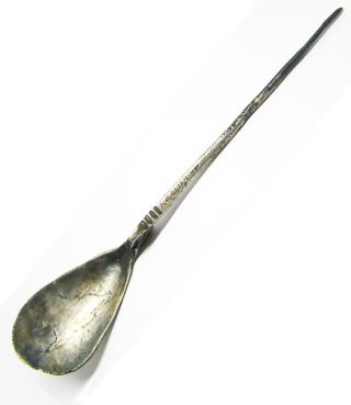 Wonderful Ancient Roman Silver Spoon Belonging To Agglvs C.  4th Century A.  D. photo