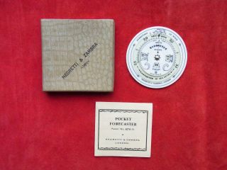 A Boxed Negretti & Zambra Pocket Forecaster,  Patent 6276/15 With Instructions photo