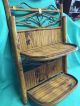 Vintage Bamboo Unique 2 Folding Shelves Curved And Bent Design 1900-1950 photo 1